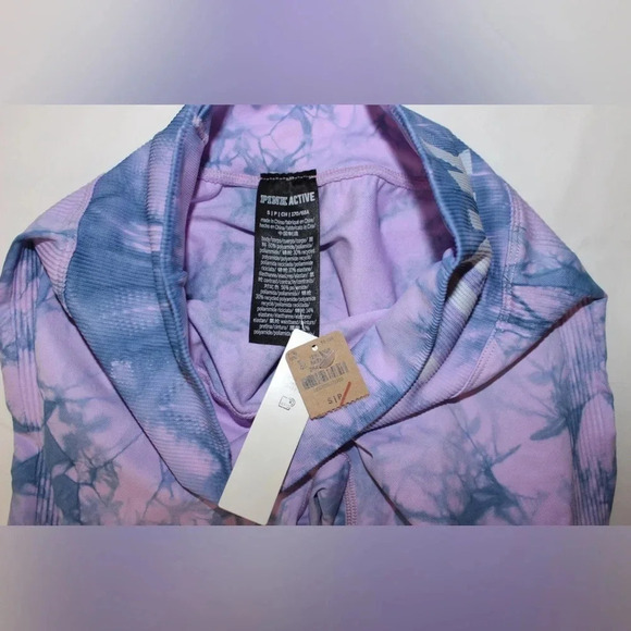 NWT Pink Active by Victoria’s Secret Tie Dye Seamless Stretchy Leggings Small - Picture 8 of 10